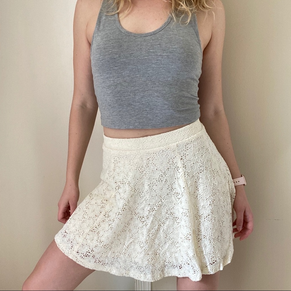 White Lace Skater Skirt
